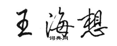 駱恆光王海想行書個性簽名怎么寫