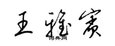 梁錦英王雅賓草書個性簽名怎么寫