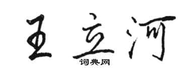 駱恆光王立河行書個性簽名怎么寫