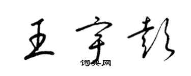 梁錦英王宇彭草書個性簽名怎么寫