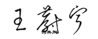 駱恆光王蔚寧草書個性簽名怎么寫