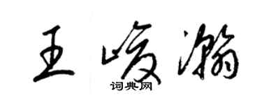 梁錦英王峻瀚草書個性簽名怎么寫