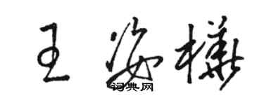 駱恆光王姿樺草書個性簽名怎么寫