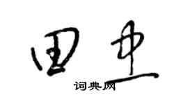 梁錦英田忠草書個性簽名怎么寫