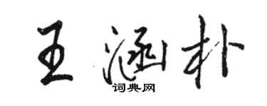 駱恆光王涵朴行書個性簽名怎么寫