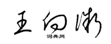 梁錦英王向微草書個性簽名怎么寫