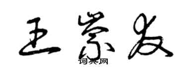 曾慶福王崇友草書個性簽名怎么寫