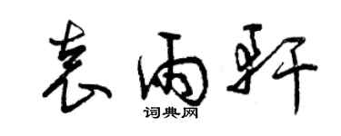 曾慶福袁雨軒草書個性簽名怎么寫