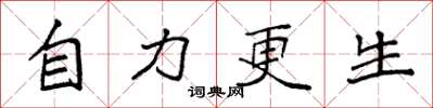 袁強自力更生楷書怎么寫