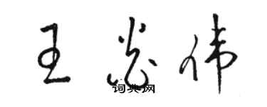 駱恆光王炎偉草書個性簽名怎么寫