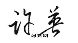 駱恆光許英草書個性簽名怎么寫