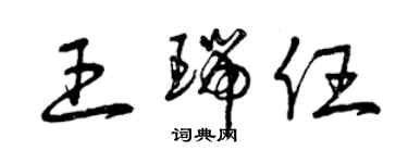 曾慶福王瑞任草書個性簽名怎么寫