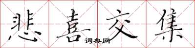 黃華生悲喜交集楷書怎么寫