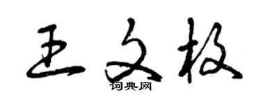 曾慶福王文枚草書個性簽名怎么寫