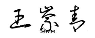 曾慶福王崇青草書個性簽名怎么寫