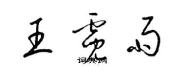 梁錦英王霓雨草書個性簽名怎么寫