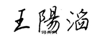 王正良王陽滔行書個性簽名怎么寫
