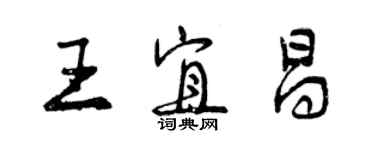 曾慶福王宜昌行書個性簽名怎么寫