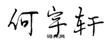 曾慶福何宇軒行書個性簽名怎么寫