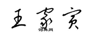 梁錦英王家寅草書個性簽名怎么寫