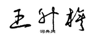 曾慶福王升旗草書個性簽名怎么寫