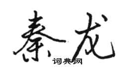 駱恆光秦龍行書個性簽名怎么寫