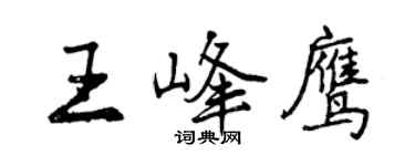 曾慶福王峰鷹行書個性簽名怎么寫