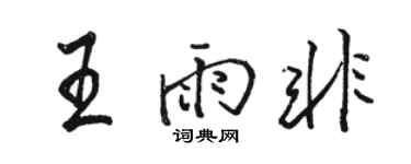 駱恆光王雨非行書個性簽名怎么寫