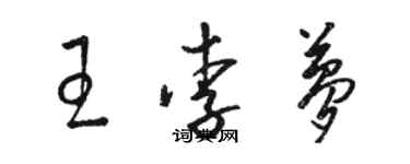 駱恆光王李夢草書個性簽名怎么寫