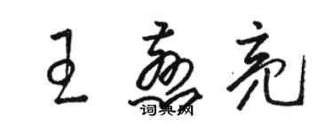 駱恆光王慈亮草書個性簽名怎么寫