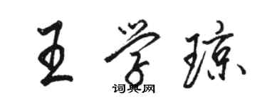 駱恆光王學瓊行書個性簽名怎么寫