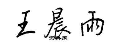 王正良王晨雨行書個性簽名怎么寫