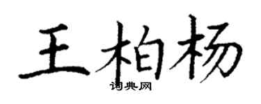 丁謙王柏楊楷書個性簽名怎么寫