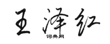 駱恆光王澤紅行書個性簽名怎么寫