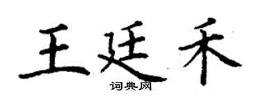 丁謙王廷禾楷書個性簽名怎么寫