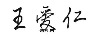 駱恆光王愛仁行書個性簽名怎么寫