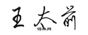 駱恆光王太前行書個性簽名怎么寫