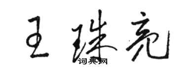 駱恆光王珠亮草書個性簽名怎么寫