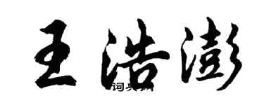 胡問遂王浩澎行書個性簽名怎么寫