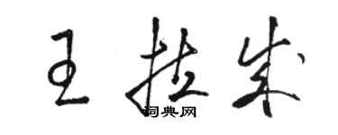 駱恆光王拉成草書個性簽名怎么寫