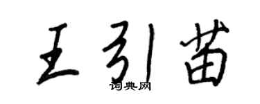 王正良王引苗行書個性簽名怎么寫