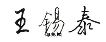 駱恆光王錫泰行書個性簽名怎么寫