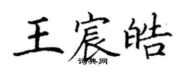 丁謙王宸皓楷書個性簽名怎么寫