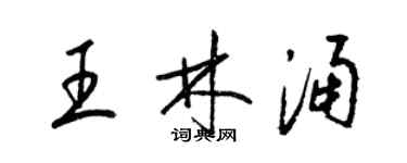 梁錦英王林涌草書個性簽名怎么寫