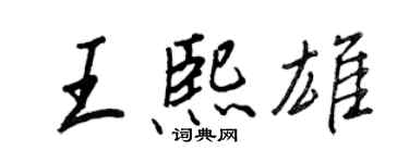 王正良王熙雄行書個性簽名怎么寫