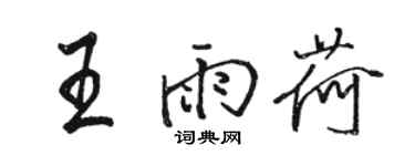 駱恆光王雨荷行書個性簽名怎么寫