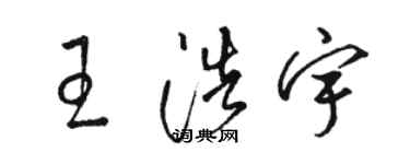 駱恆光王浩宇草書個性簽名怎么寫