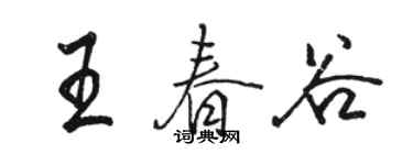 駱恆光王春谷行書個性簽名怎么寫