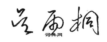 駱恆光吳雨桐草書個性簽名怎么寫