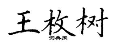 丁謙王枚樹楷書個性簽名怎么寫